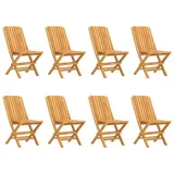 vidaXL Gartenstühle 8 Stk. Klappbar 47x47x89 cm Massivholz Teak