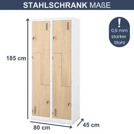 Jan Nowak OSLO Garderobenschrank 185 x 80 x 45 cm Weiß-Sonoma Eiche