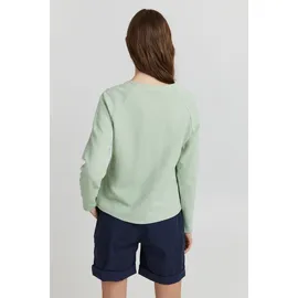 Oxmo OXJonia Damen Cardigan Sweatjacke Sweatcardigan mit Raglanärmeln Verschluss mit Haken und Öse, Größe:S, Farbe:Frosty Green (155706) - S
