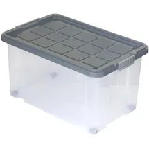 BigDean Eurobox mit Deckel und Rollen 60 x 40 x 33 cm 1-tlg. grau/silber