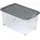BigDean Eurobox mit Deckel und Rollen 60 x 40 x 33 cm 1-tlg. grau/silber