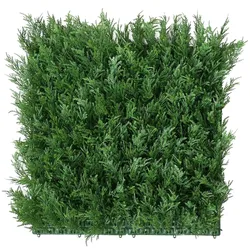 WellHome - Künstlicher vertikaler Garten – 100 x 100 cm Heckenpaneel für den Innen- und Außenbereich – Zeder in Grün