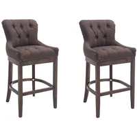 CLP 2er Set Barhocker Lakewood Stoff braun/antik