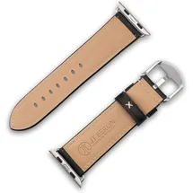 JT Berlin Watchband Charlie Armband 42 mm, 44 mm, 45 mm, 49mm M Schwarz, Silber Watch Series 1, Watch Series 2, Watch Series