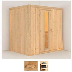 Karibu Sauna Finja, BxTxH: 196 x 151 x 198 cm, 68 mm, (Set) ohne Ofen beige