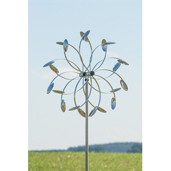 Edelstahl Windspiel Wind Flower ST Ø 50 cm inkl. Stab ca. 160 cm