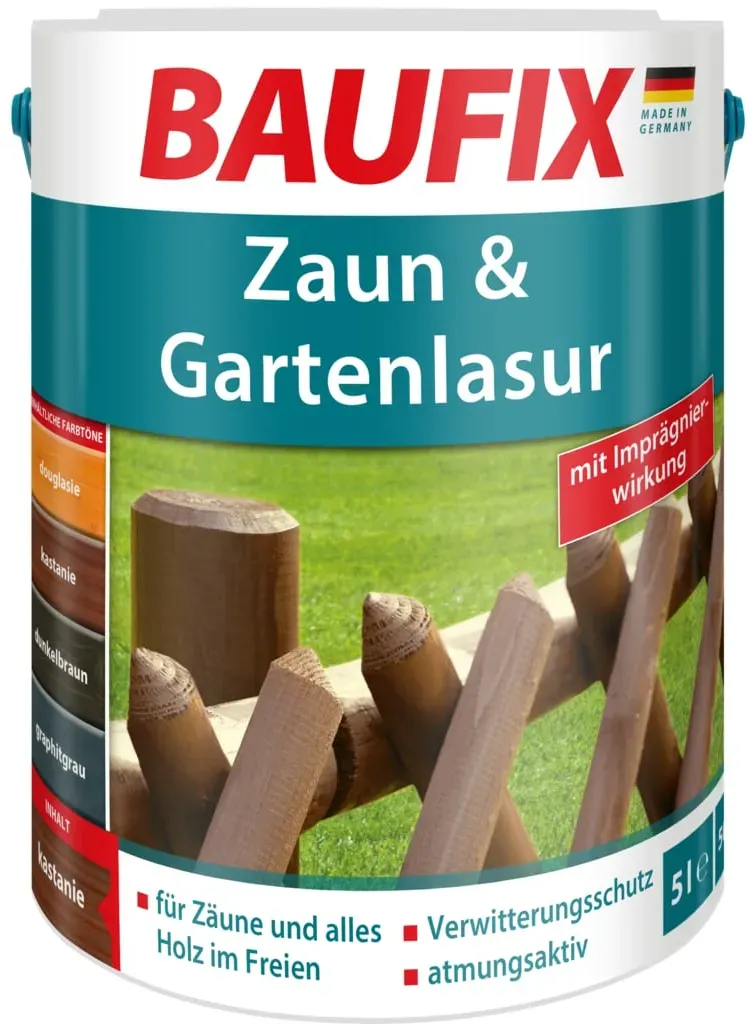 BAUFIX Zaun- und Gartenlasur kastanie, 5 Liter