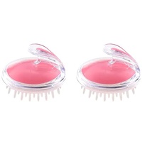 SIGANDG 2er-Pack Kopfhaut Massagebürste Silikon[Wet & Dry]Kopfmassage Bürste,Verbessert die Durchblutung der Kopfhaut,perfekt für Entspannung und Relax(Rosa)