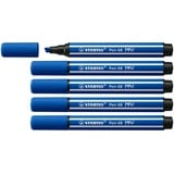 Stabilo Premium-Filzstift mit dicker Keilspitze - STABILO Pen 68 MAX - 5er Pack - ultramarinblau