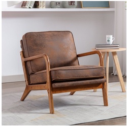 Ulife Sessel Modern mit Holzbeine, Armlehnen (1-St), 65×80×76cm braun
