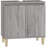 vidaXL Waschbeckenunterschrank Grau Sonoma 58x33x60 cm Holzwerkstoff
