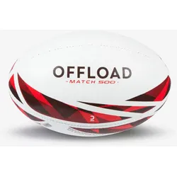 Rugby Ball Grösse 4 Match - R500 rot, rot|weiß, 4