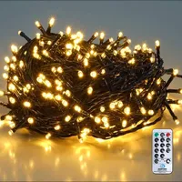 salcar 26m 360er LED Lichterkette Weihnachtsbaum (23m Lichterkette + 3m Stromkabel) mit Fernbedienung, 31V Christbaumbeleuchtung Außen mit 8 Modi und Memory, Warmweiß