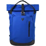 Bevantage Rolltop Casual Rucksack Frauen Männer Wasserdichte Express Rucksack zweifarbige PU Reiten täglichen Rucksack (Blue3) - 18 lit