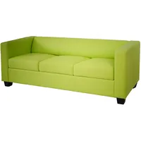 Mendler 3er Sofa Couch Loungesofa Lille ~ Kunstleder, hellgrün