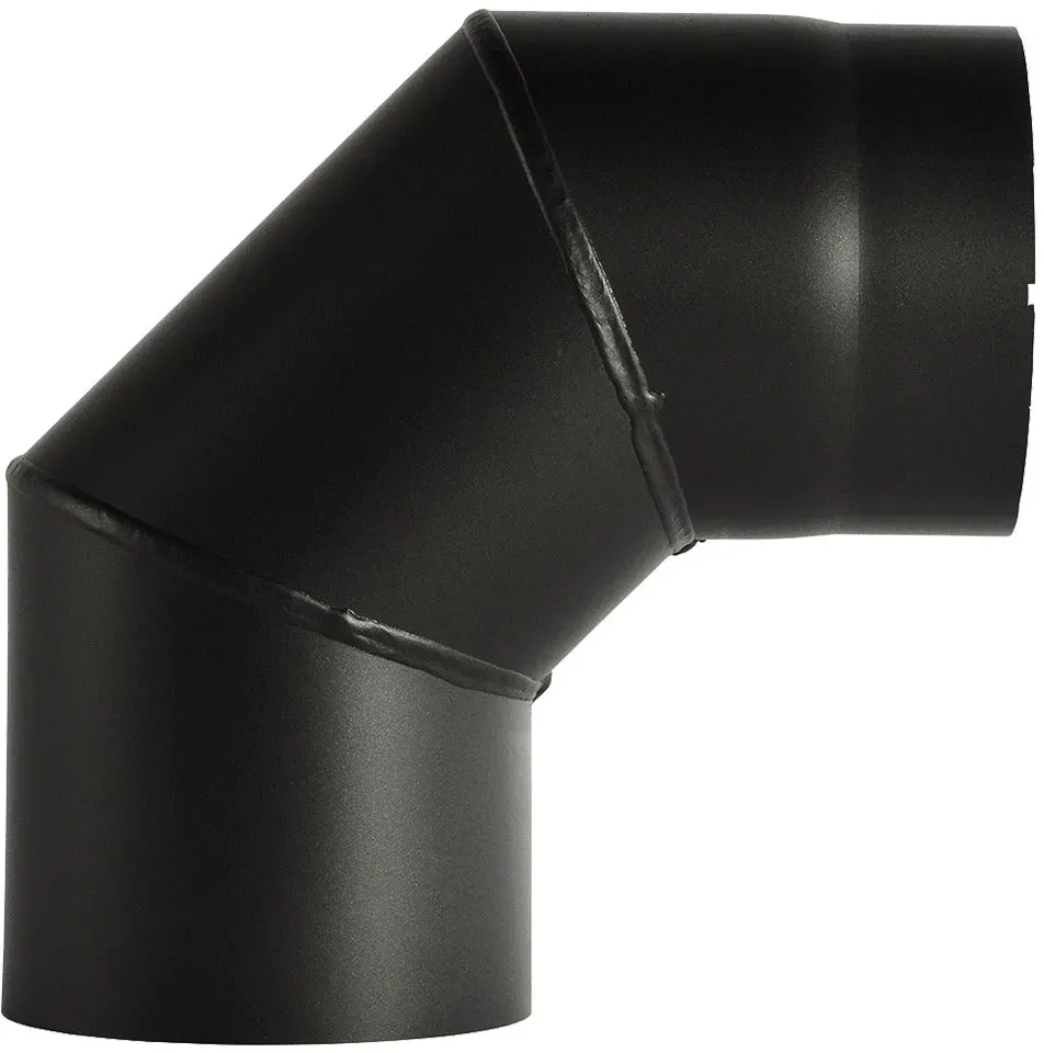 Bertrams Rauchrohrknie ohne Putztür 90° starr / senotherm® UHT-HYDRO - schwarz