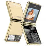 XGODY S200 Klapphandy (2.4 Zoll, 32MB RAM +32MB ROM 180° Faltwinkel 1300mAh 2G-Netzwerk Klapphandy) goldfarben