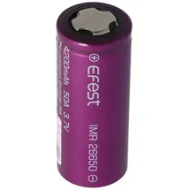EFEST Purple IMR26650 mit 4200mAh, 3,7V, Li-Ion-Akku (High Drain)