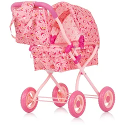 Chipolino Puppenwagen Emily Tasche, Sonnendach verstellbar, zusammenklappbar rosa