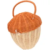 Angoily Eichel Tote Umhängetasche aus Stroh Kostüm-Foto-Requisite Kinder Korb aus Seegras kühlkorb einkaufskorb Storage Baskets Korb in Eichelform Aufbewahrungskorb Indonesisches Rattan