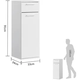 mokebo Der Matrose Bad-Beistellschrank 33 x 91 x 34 cm Weiß