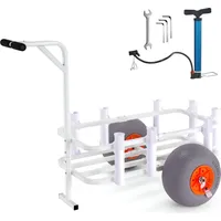 Vevor Angelwagen Aluminium Transportwagen mit 2 PU-Rädern Transportkarre Angeln