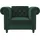 dorel home Chesterfield-Sessel Felix Veloursstoff 111 x 83 x 87 cm Dunkelgrün mit Rückenlehne 3-fach verstellbar