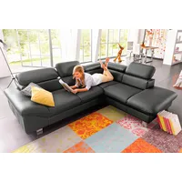 Ecksofa COTTA "Driver L-Form", grau (fango), B:268cm H:73cm T:214cm, Kunstleder SOFTLUX, LEDER BEEFY (ein abgedecktes Spalt-Rindsleder) im Sitz und Rücken (Korpus in Kunstleder), Luxus-Kunstleder, NaturLEDER (echtes Rindsleder) im Sitz und Rücken (Rückseite mit Spannstoff bezogen), Sofas, mit Kopfteilverstellung, wahlweise mit Bettfunktion, Topseller