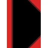Bantex Notizbuch Chinakladde A5 kariert, schwarz/rot Hardcover 192 Seiten, 1 St.