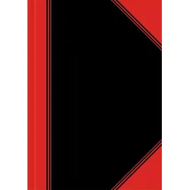 Bantex Notizbuch Chinakladde A5 kariert, schwarz/rot Hardcover 192 Seiten, 1 St.