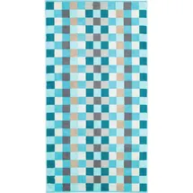 CAWÖ Unique Karo 942 Duschtuch 70 x 140 cm türkis