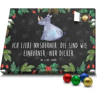 Mr. & Mrs. Panda Schoko Adventskalender Einhorn Nashorn - Schwarz - Geschenk, Regenbogen, Pegasus, Einhörner, lustig, Glitzer, Erwachsenwerden, Un... - Schwarz