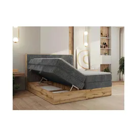MKS Meble Boxspringbett mit Bettkasten ¦ grau ¦ Maße (cm): B: 144 H: 120