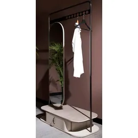 JVmoebel Kleiderständer mit Ovalspiegel Beige