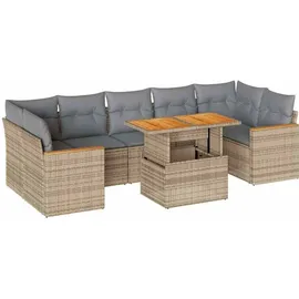 vidaXL Garten-Lounge-Set 8-tlg. beige