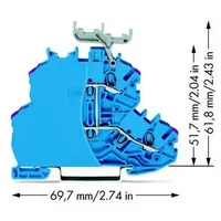 WAGO 2000-2239/099-000 Doppelstock-Durchgangsklemme 4.20mm Zugfeder Belegung: N Blau 50St.