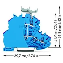 WAGO 2000-2239/099-000 Doppelstock-Durchgangsklemme 4.20mm Zugfeder Belegung: N Blau 50St.