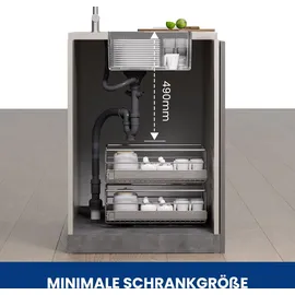 CECIPA Edelstahl Einbauspüle Küchenspüle Rechteck Spülbecken 40X44cm Eckig Spüle mit Abtropffläche - Silber