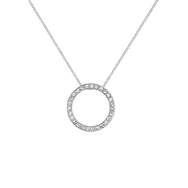 Elli Kette Kreis Geo Anhänger Funkelnd mit Kristallen 925 Silber
