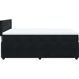 vidaXL Boxspringbett mit Matratze Schwarz 140x200 cm Samt