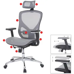 Bürostuhl MCW-A61, Schreibtischstuhl, Sliding-Funktion Stoff/Textil ISO9001 ~ grau/grau