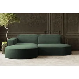 kaiser möbel Ecksofa Designer MODENA STUDIO stoff Dicker cord Poso Dunkelgrün Links
