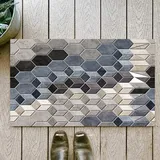 OHJEAJDS Badezimmerteppich rutschfest Badematte 60 x100 cm,Badteppich Saugfähig Weich Maschinenwaschbar für Badezimmer,Textur für Fliesen Hintergrund für Wand
