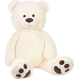 Brubaker XXL Teddybär 100 cm Weiß mit einem Lieblingsmensch Herz Stofftier Plüschtier Kuscheltier