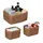 Relaxdays Aufbewahrungskorb geflochten 3er Set 22 x 28 x 14 cm braun