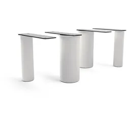 DELIFE Tischgestell Pilier Metall Weiß für Tischplatten ab 200 cm, Gestelle