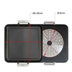 Valira - Premium-Grillplatte 28x28 cm aus spanischem Aluminiumguss mit verstärkter Antihaftbeschichtung, induktionsgeeignet [Kollektion Aire]