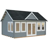 Palmako Gartenhaus Claudia 19,4 m2 - 44 mm hellgrau/weiß