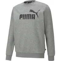 Puma Herren Essentials Big Logo Crew, Grau, M
