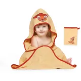Disney Home Bambi Baby-Kapuzenhandtuch-Set bis 5 Jahre Weich & Saugfähig Oeko-Tex Zertifiziert, 2-teilig, Kapuzenhandtuch 80 x 80 cm, Waschlappen 15 x 20 cm